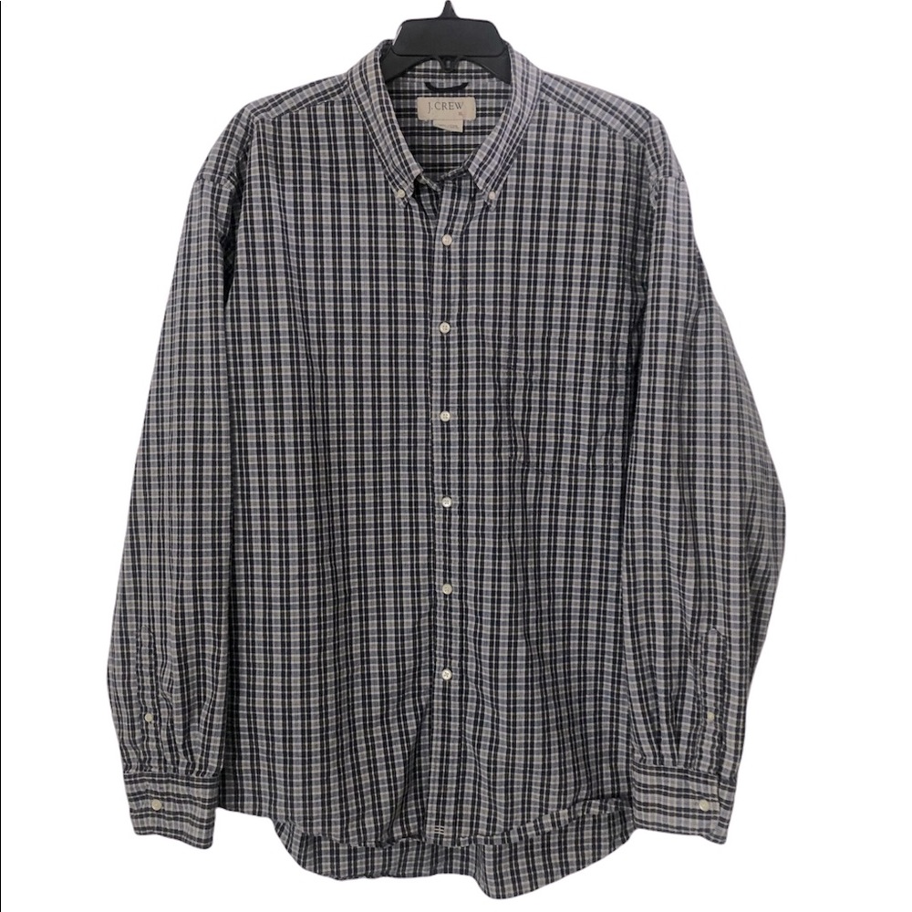 J Crew Men’s Blue Plaid Button Down Shirt Sz XL